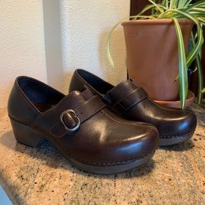 Dansko Tamara Brown Leather Clogs